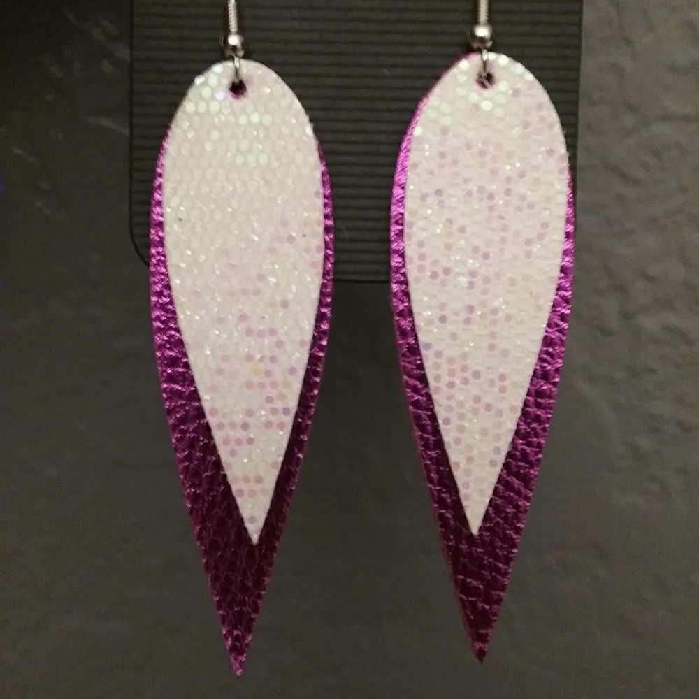 Faux leather earrings